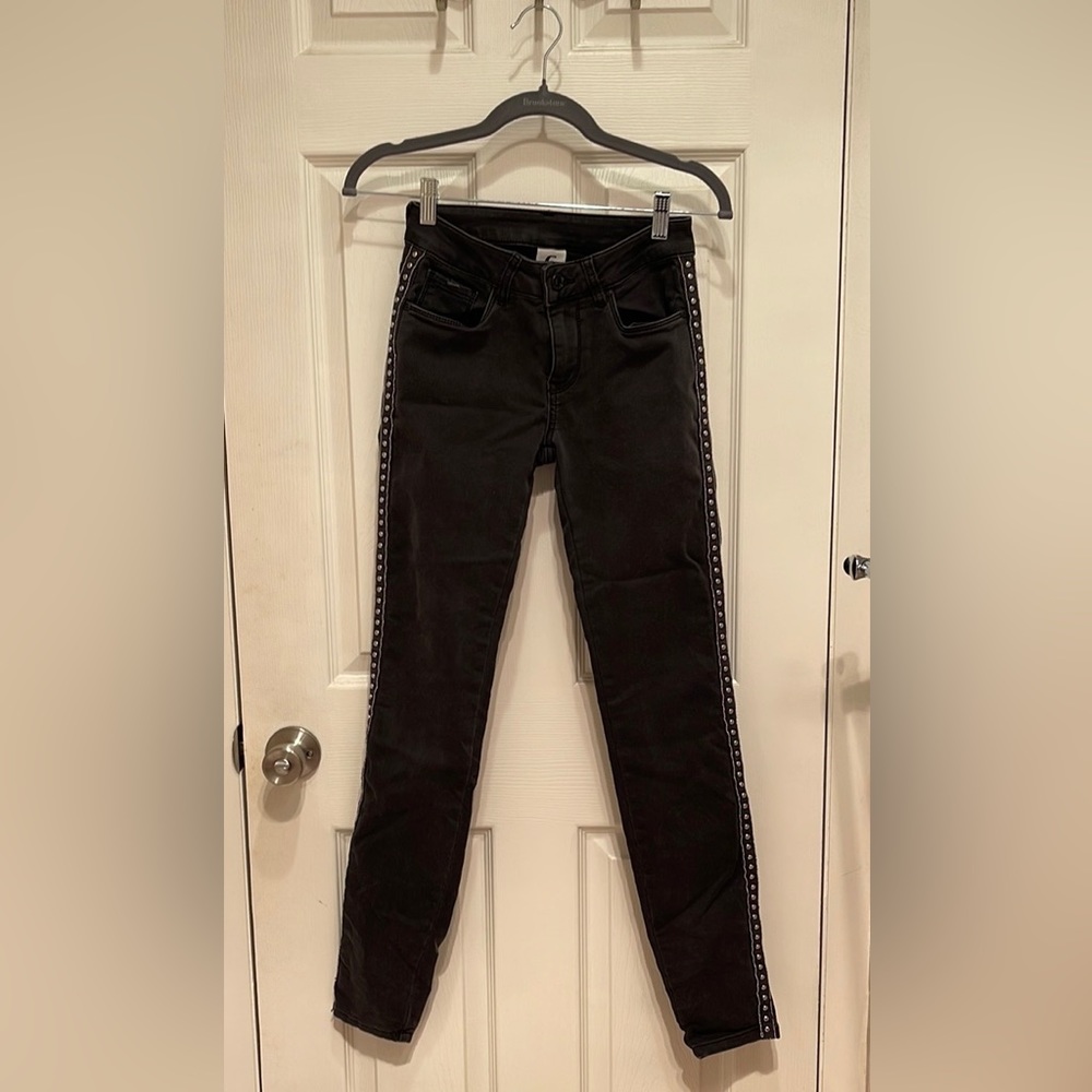 Embellished Black Skinny Jeans | Size XS